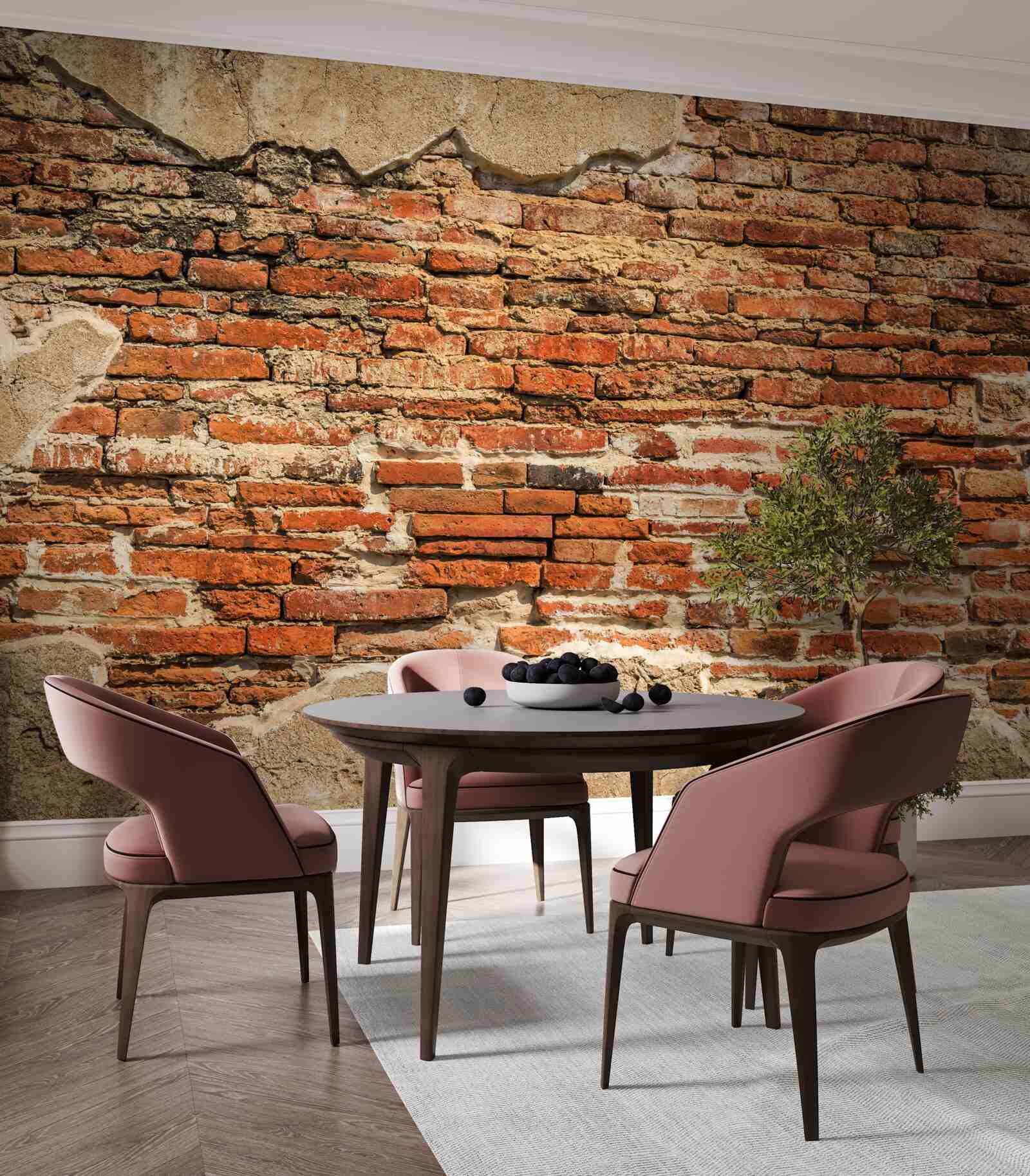 Fototapeta mur ceglany, który stał się bardzo zniszczony