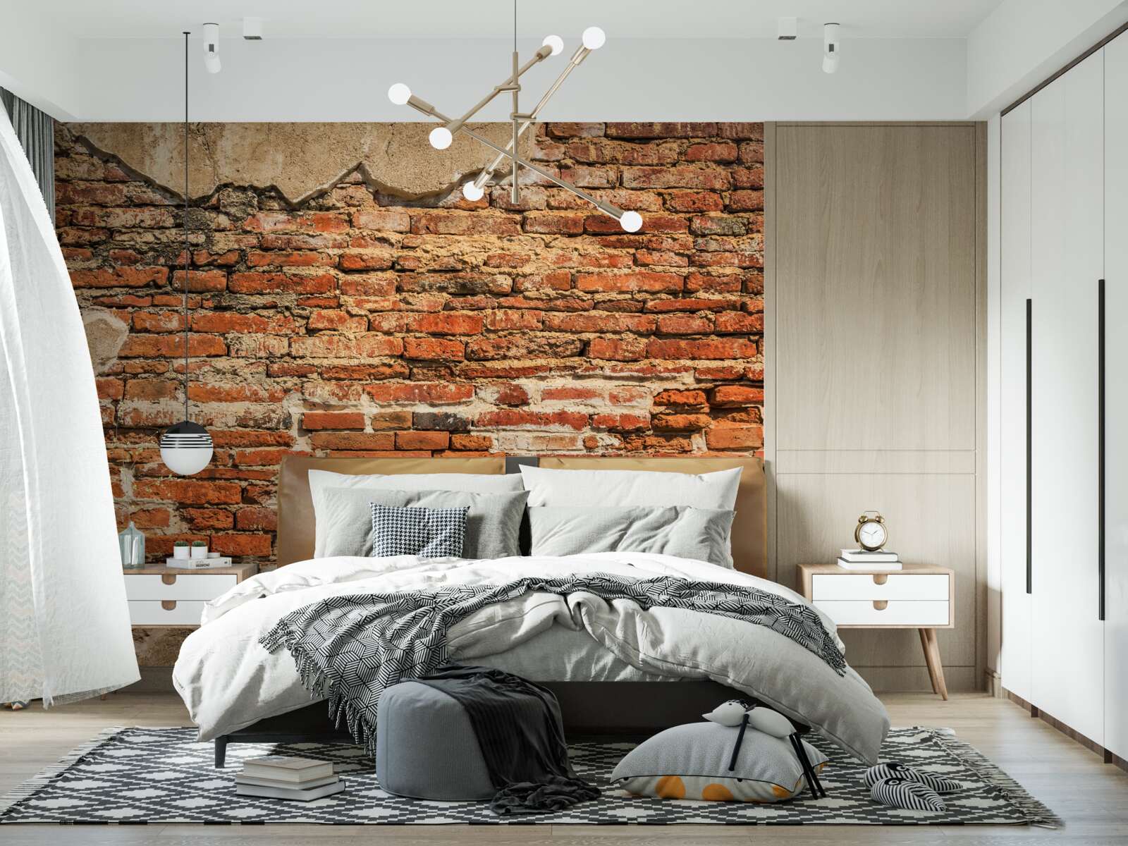Fototapeta mur ceglany, który stał się bardzo zniszczony