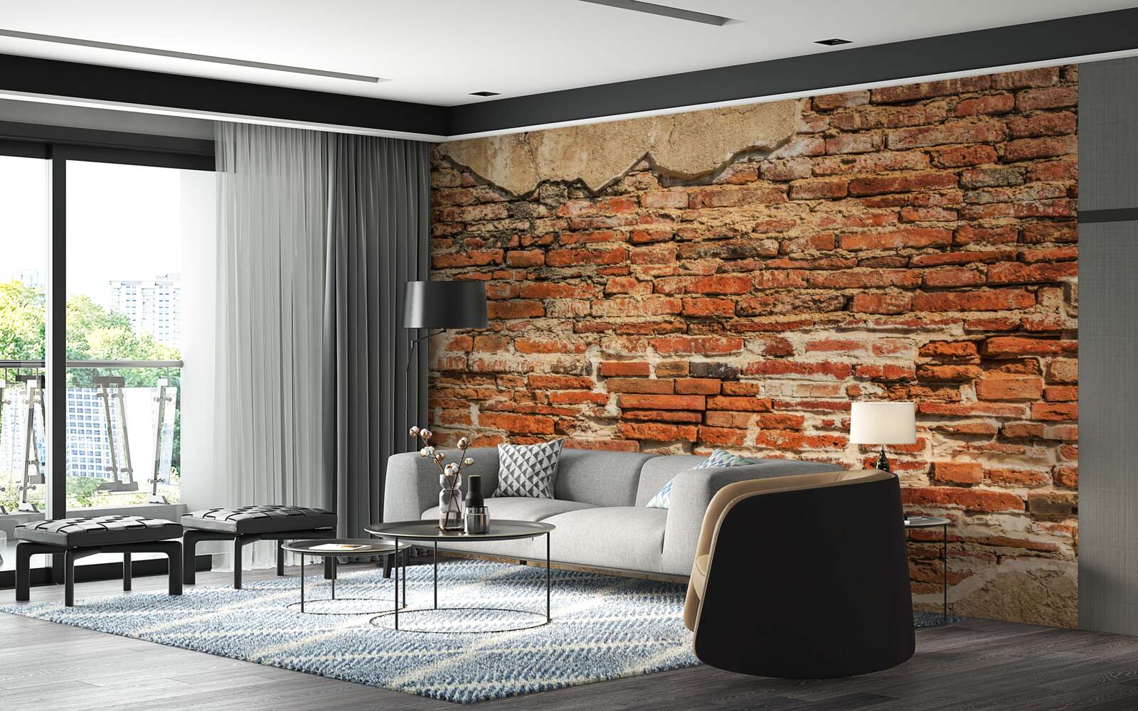 Fototapeta mur ceglany, który stał się bardzo zniszczony