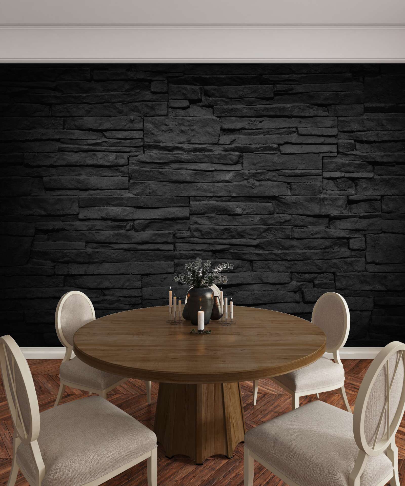 Fototapeta czarny kamienny mur