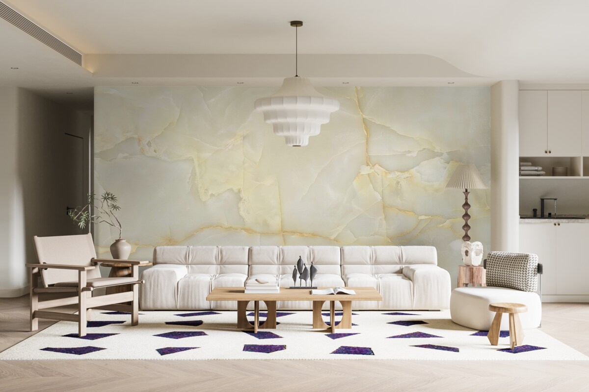 Fototapeta płytki porcelanowe z onyksu w kolorze beżowym
