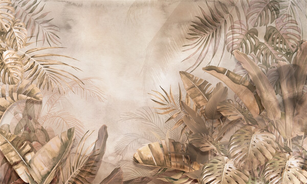 Fototapeta monstera i palmy rosną w lasach tropikalnych