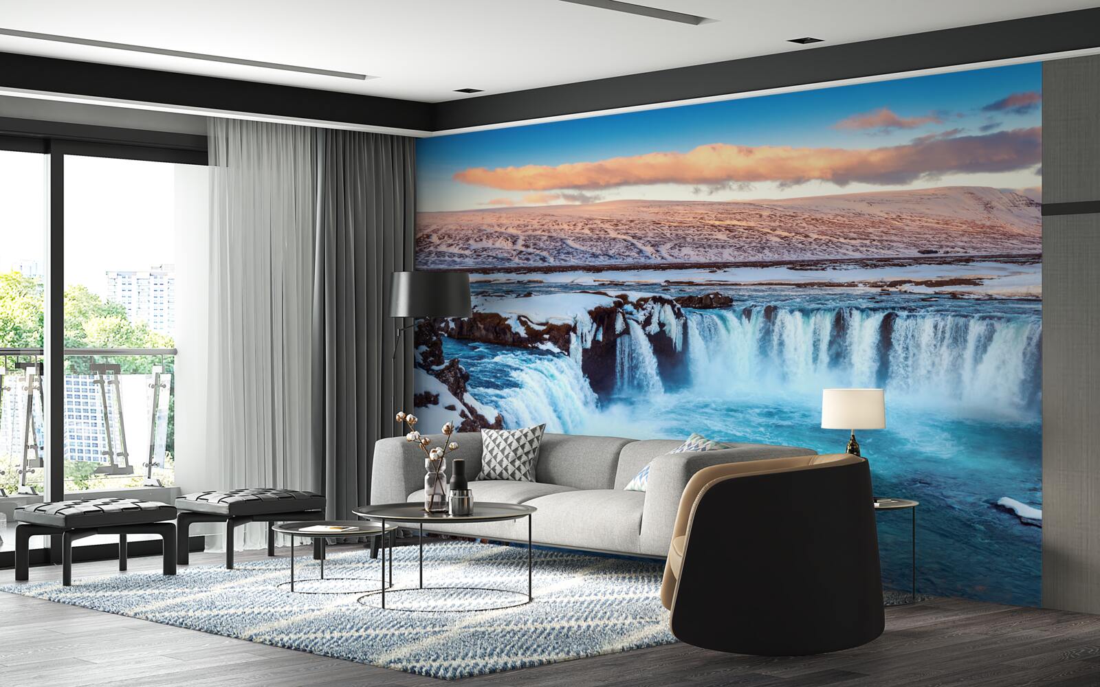 Fototapeta urzekający wodospad godafoss