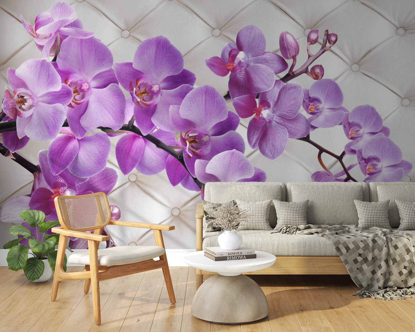 Fototapeta tekstura zawiera gałęzie liliowej orchidei