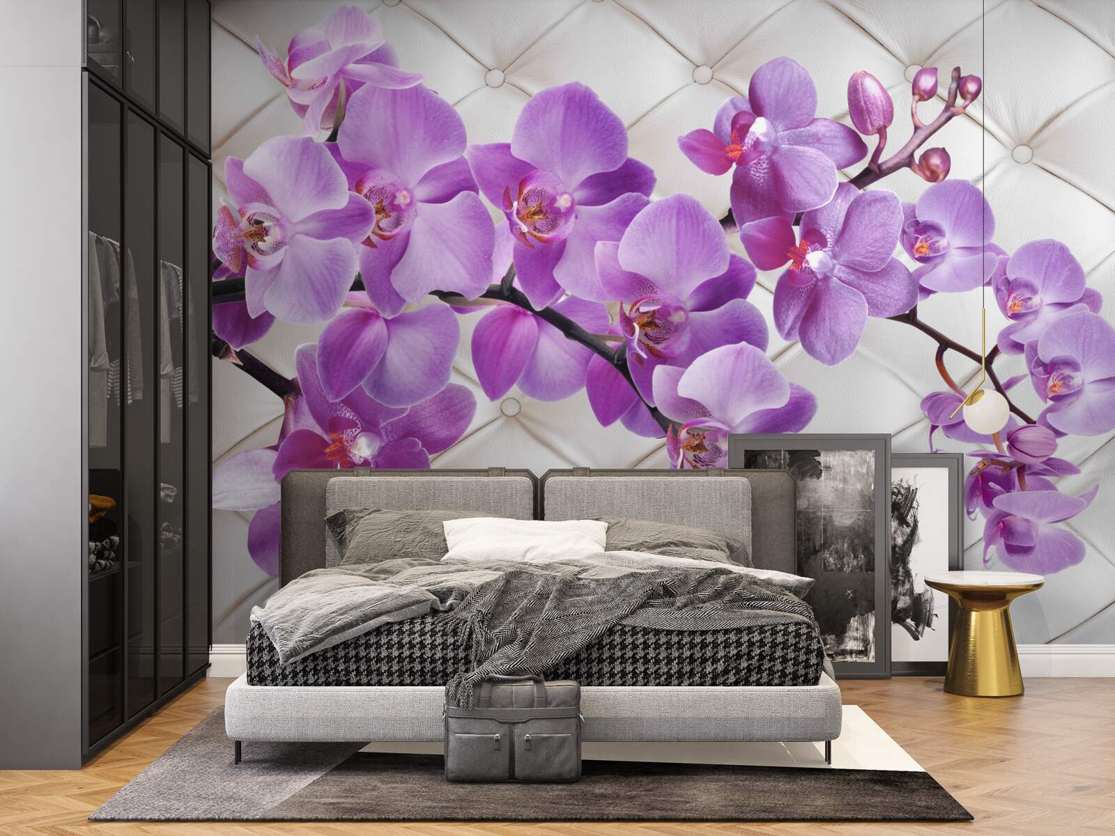 Fototapeta tekstura zawiera gałęzie liliowej orchidei