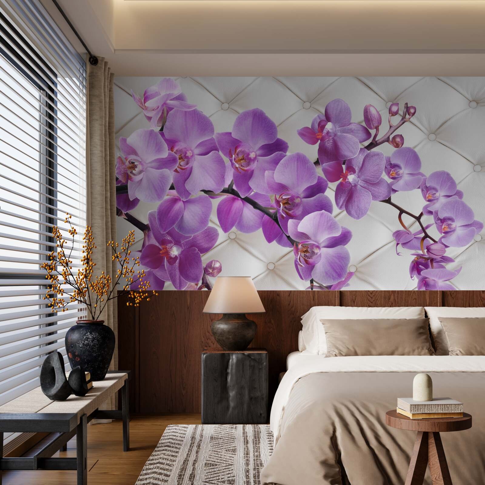 Fototapeta tekstura zawiera gałęzie liliowej orchidei
