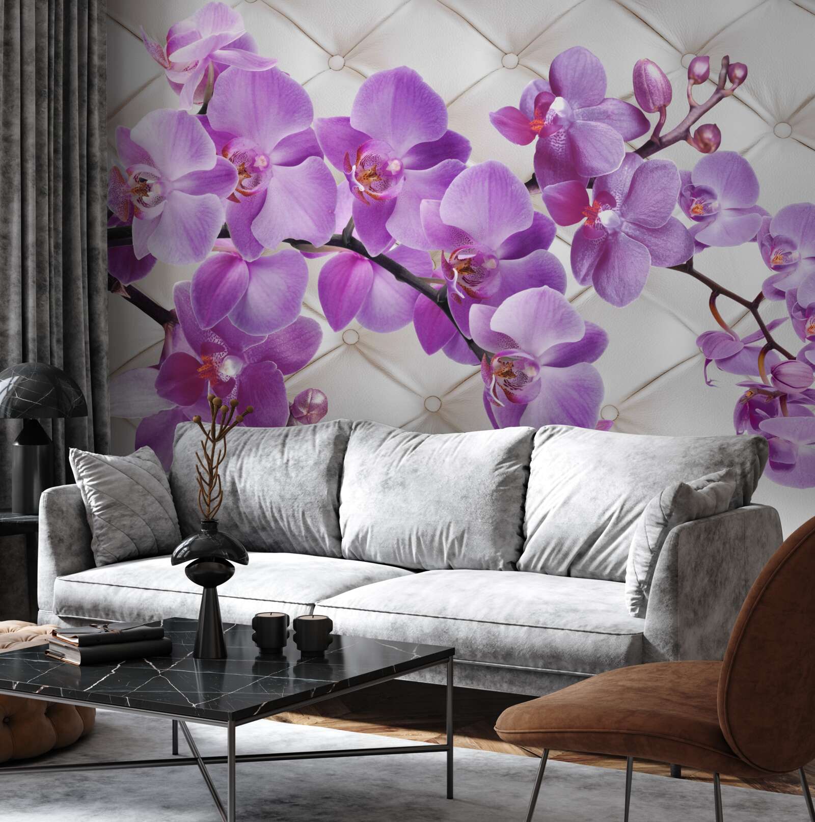 Fototapeta tekstura zawiera gałęzie liliowej orchidei