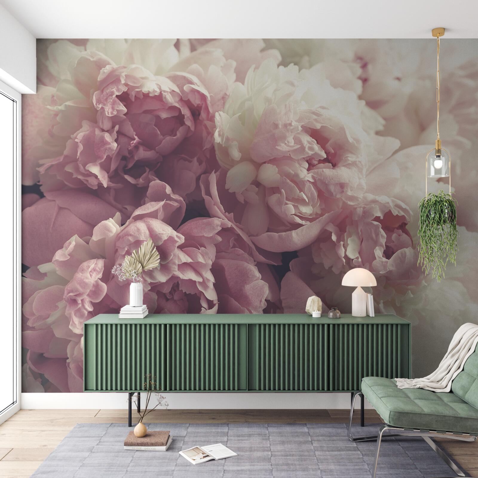 Fototapeta bukiet piwonii w pastelowych kolorach