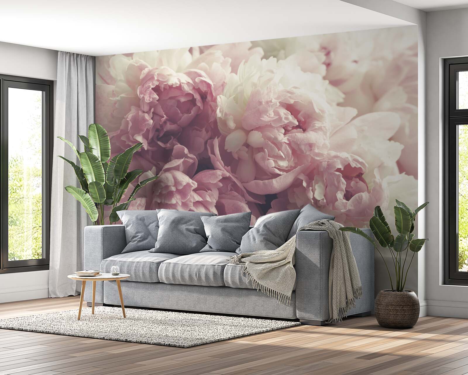 Fototapeta bukiet piwonii w pastelowych kolorach