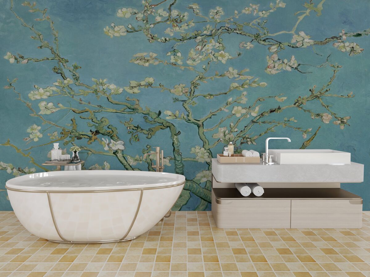 Fototapeta Śnieżnobiała magnolia na tle lazurowego nieba