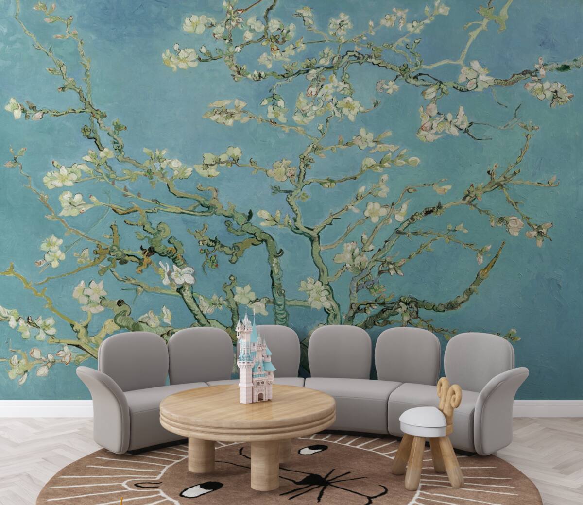 Fototapeta Śnieżnobiała magnolia na tle lazurowego nieba