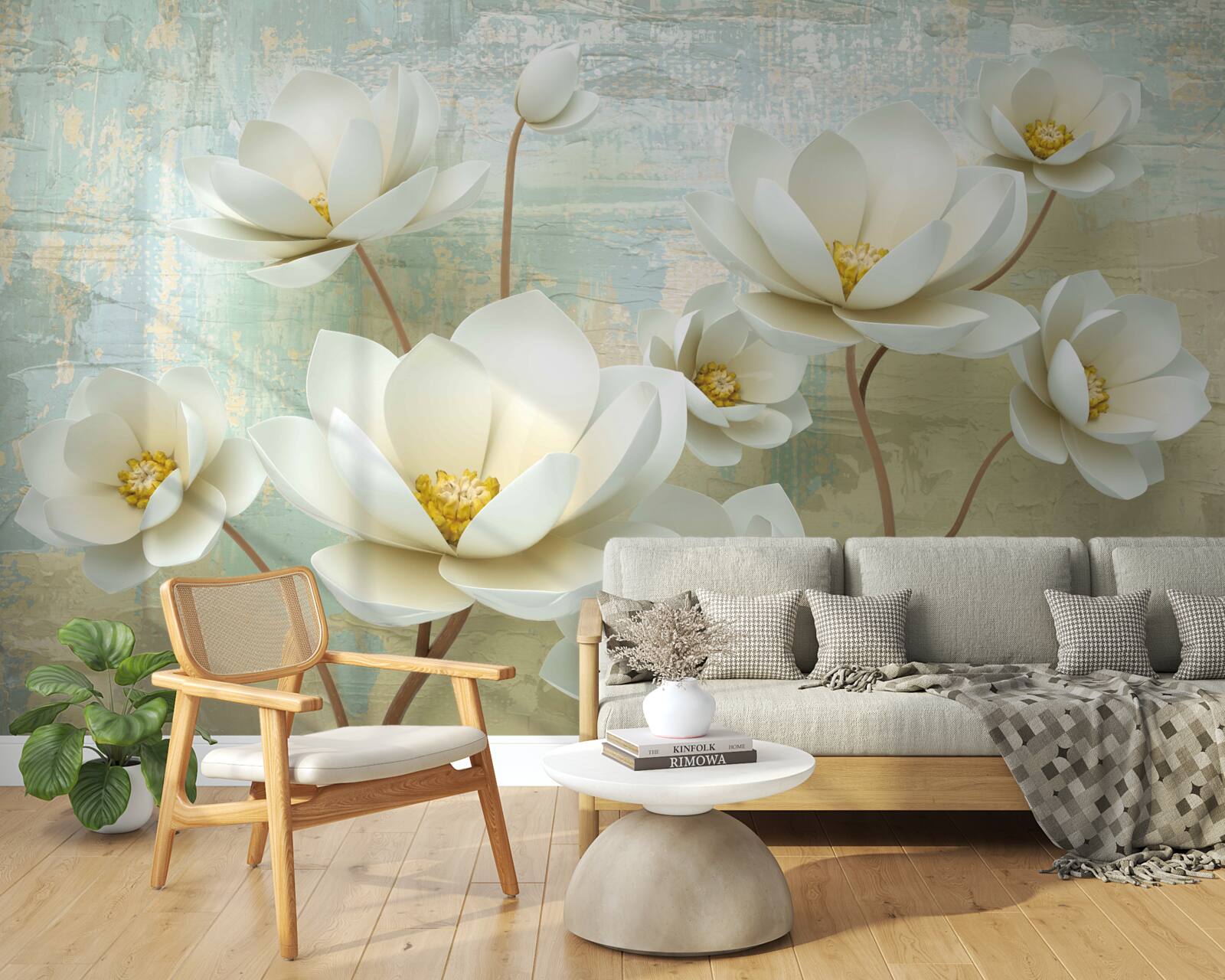 Fototapeta gałęzie magnolii kwitną na biało