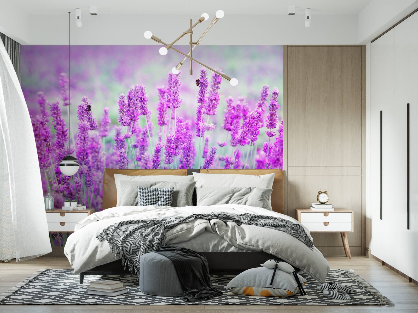 Fototapeta pole kwiatów lawendy