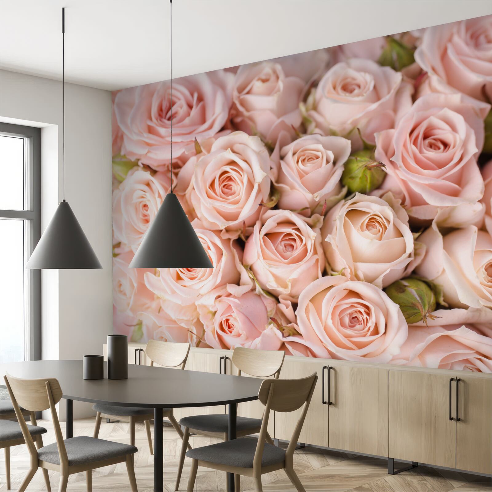 Fototapeta miękkie różowe pąki róż