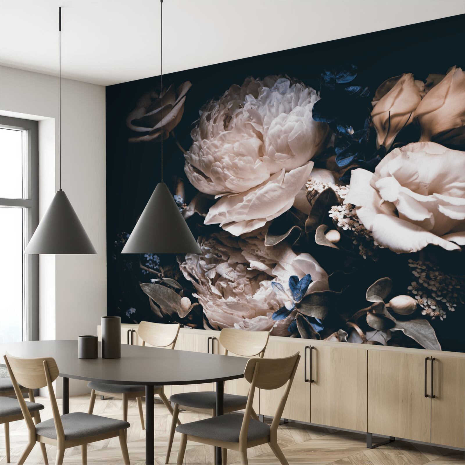 Fototapeta mroczny romans kwiatów