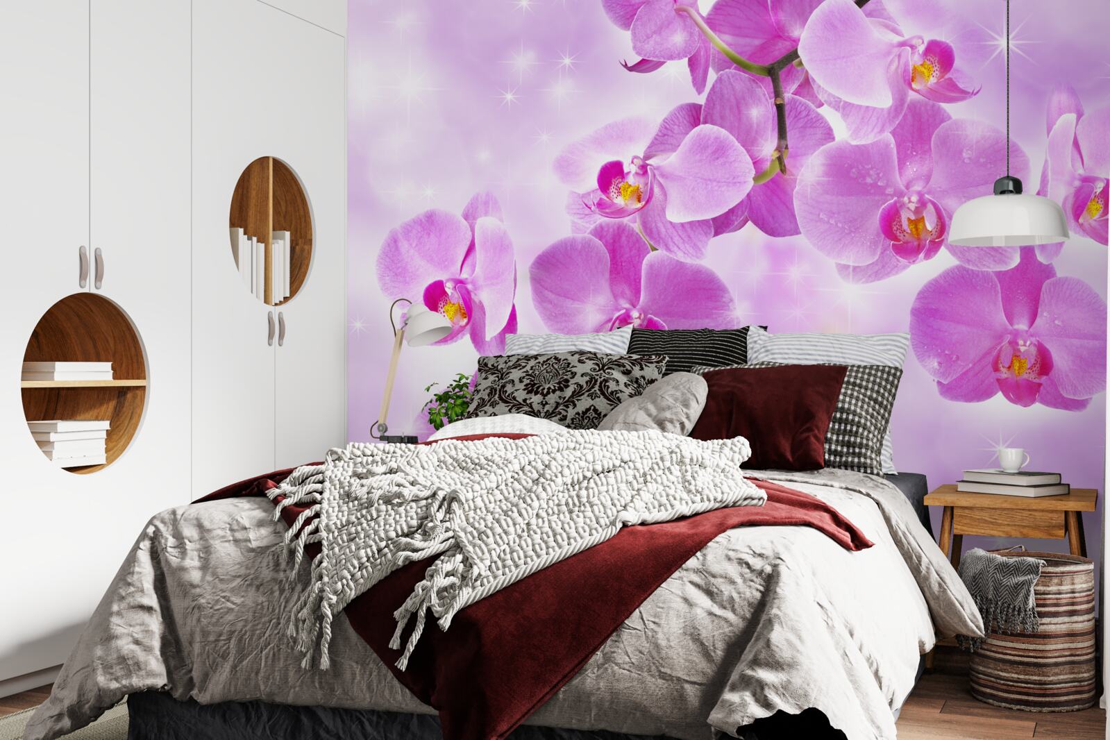 Fototapeta orchidea o liliowym odcieniu, blaknąca, pochyla się