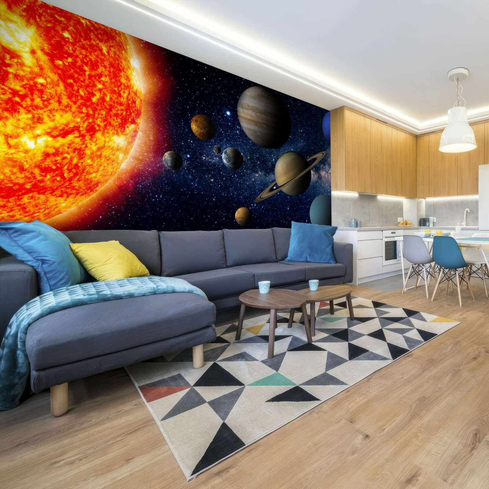 Fototapeta planety i słońce we wszechświecie