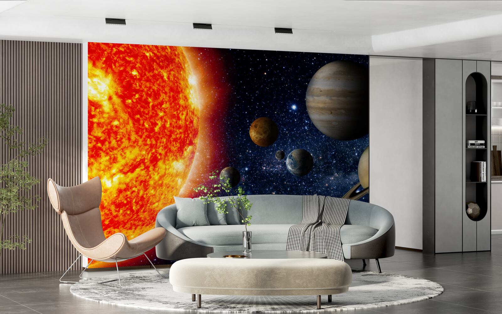 Fototapeta planety i słońce we wszechświecie