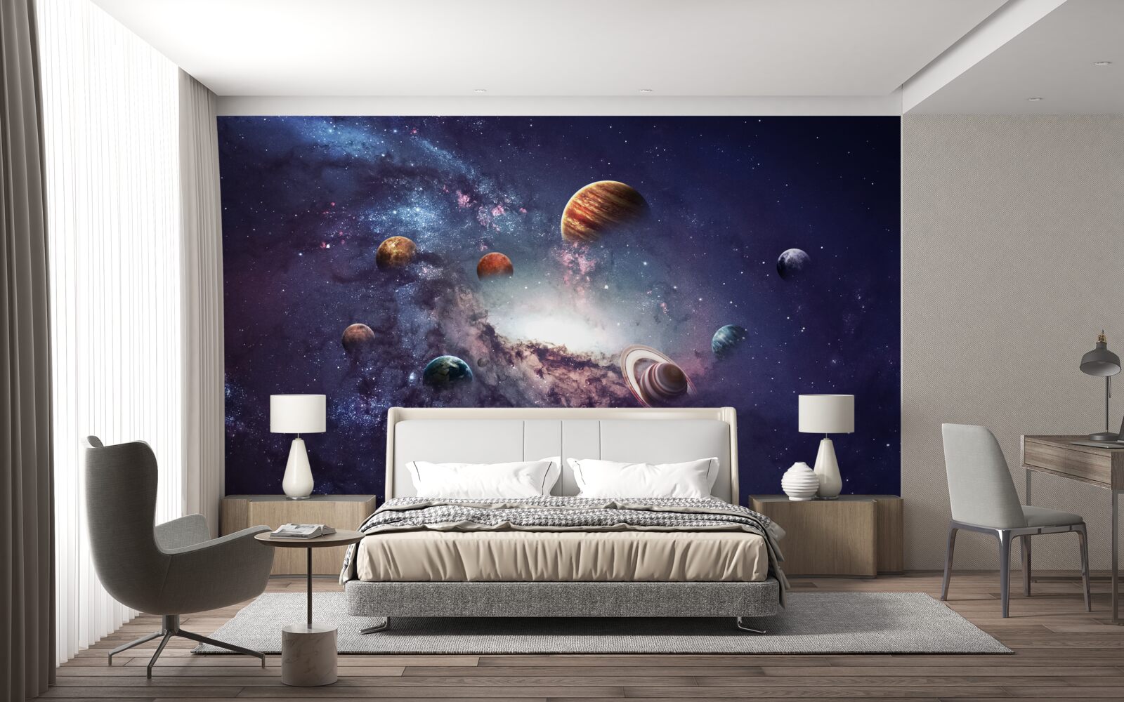 Fototapeta rozmiary planet w galaktyce
