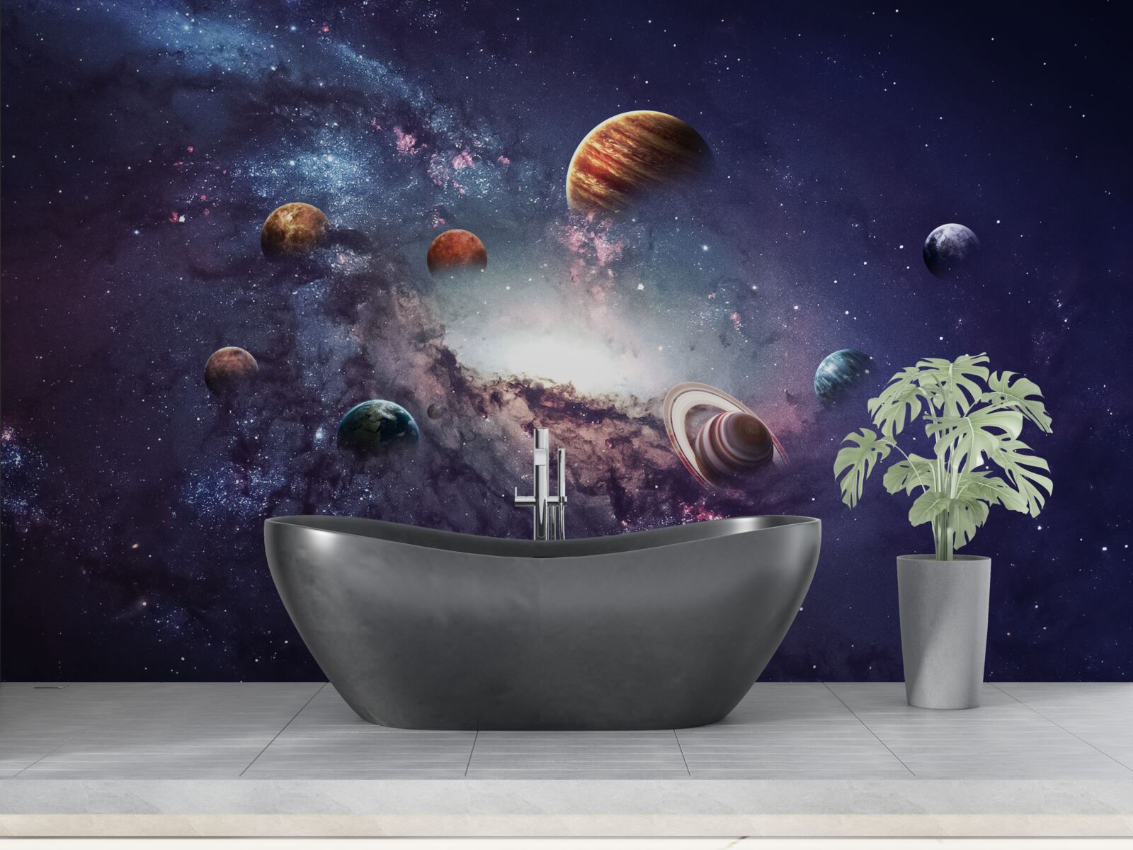 Fototapeta rozmiary planet w galaktyce