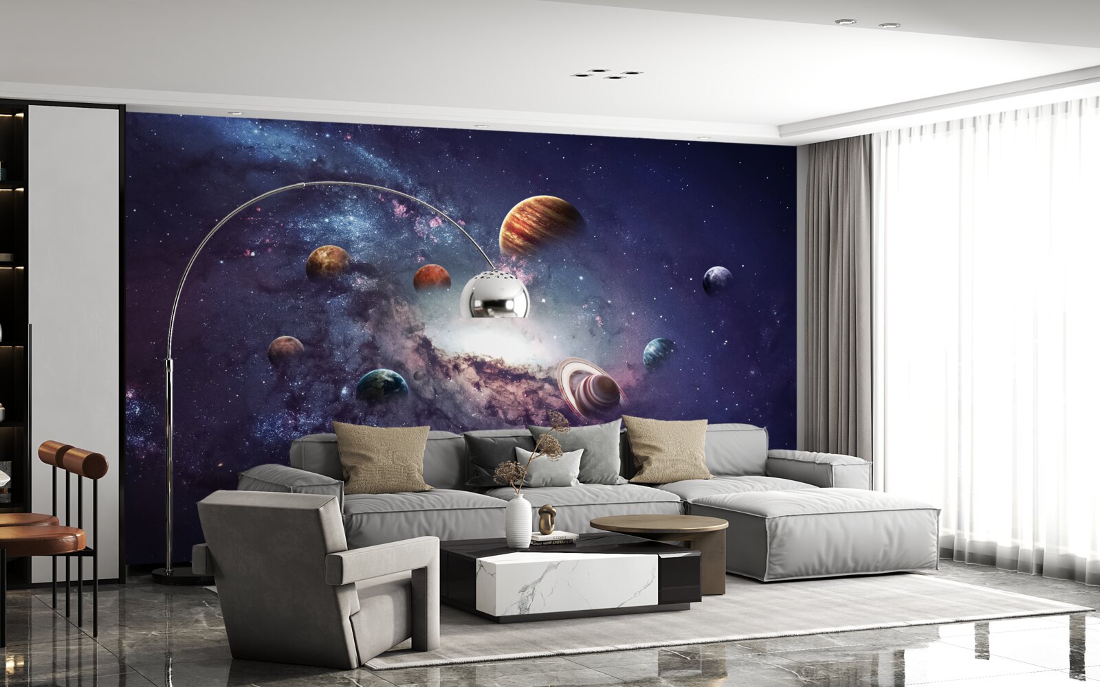 Fototapeta rozmiary planet w galaktyce
