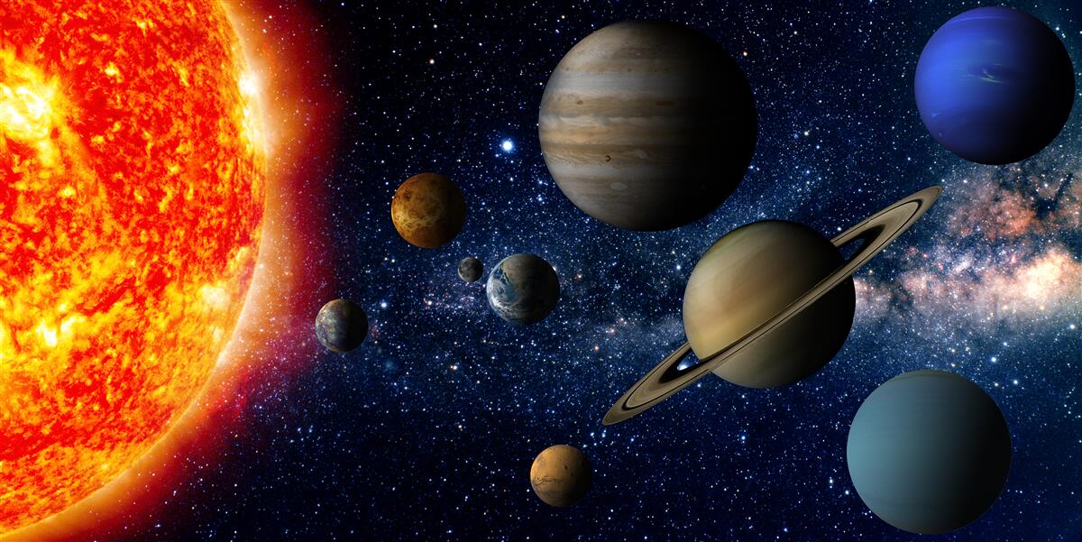 Fototapeta proporcje między planetami a słońcem