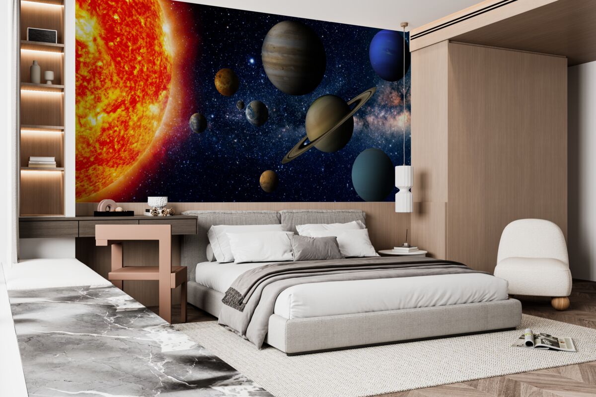 Fototapeta proporcje między planetami a słońcem