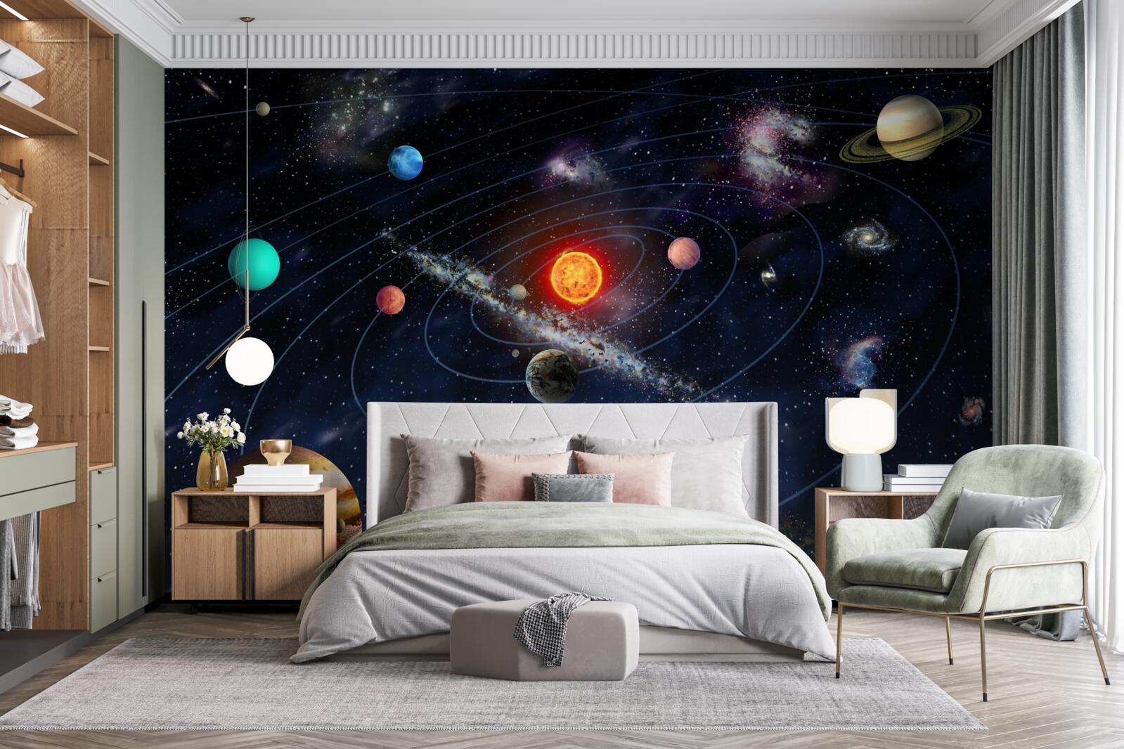 Fototapeta Ścieżka planet przestrzeni galaktycznej