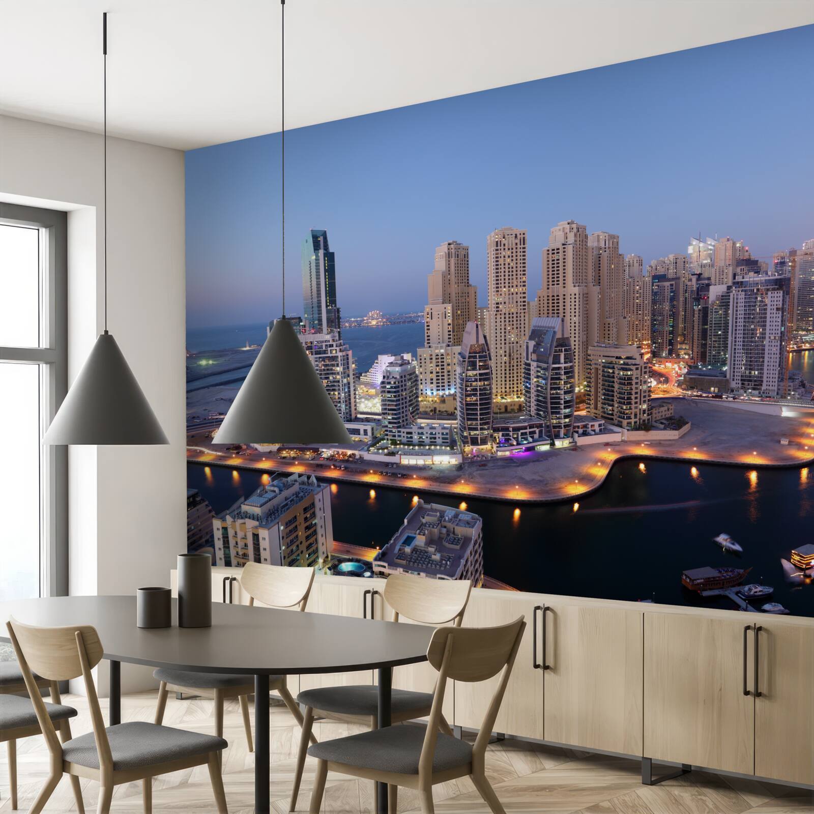 Fototapeta zachód słońca nad dubajem