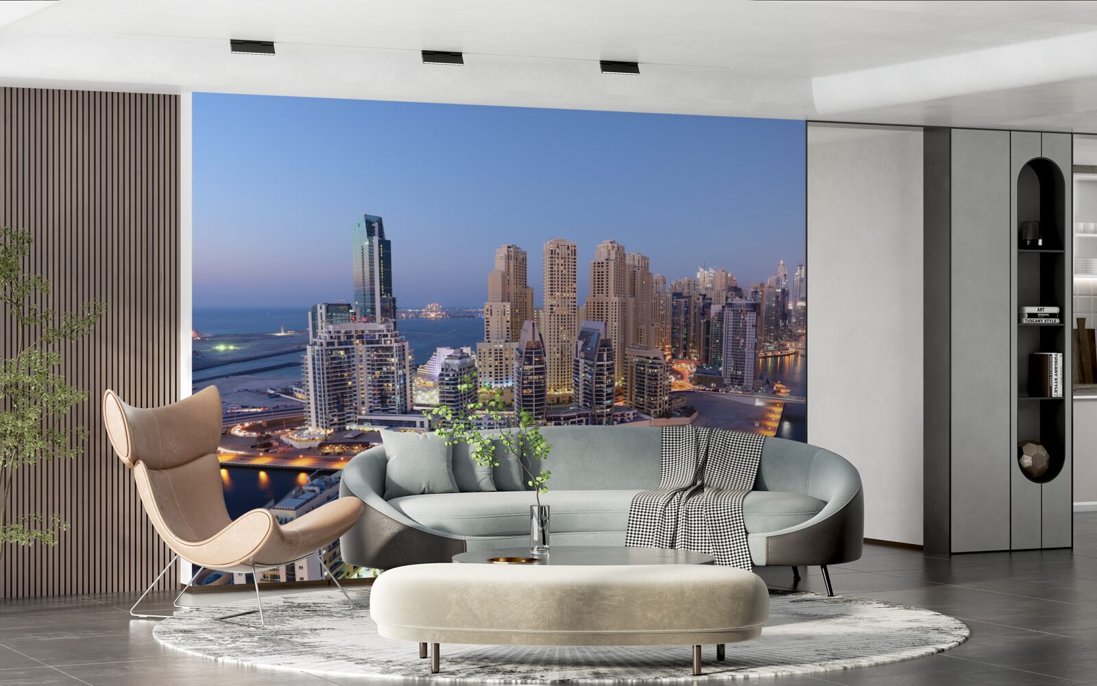 Fototapeta zachód słońca nad dubajem