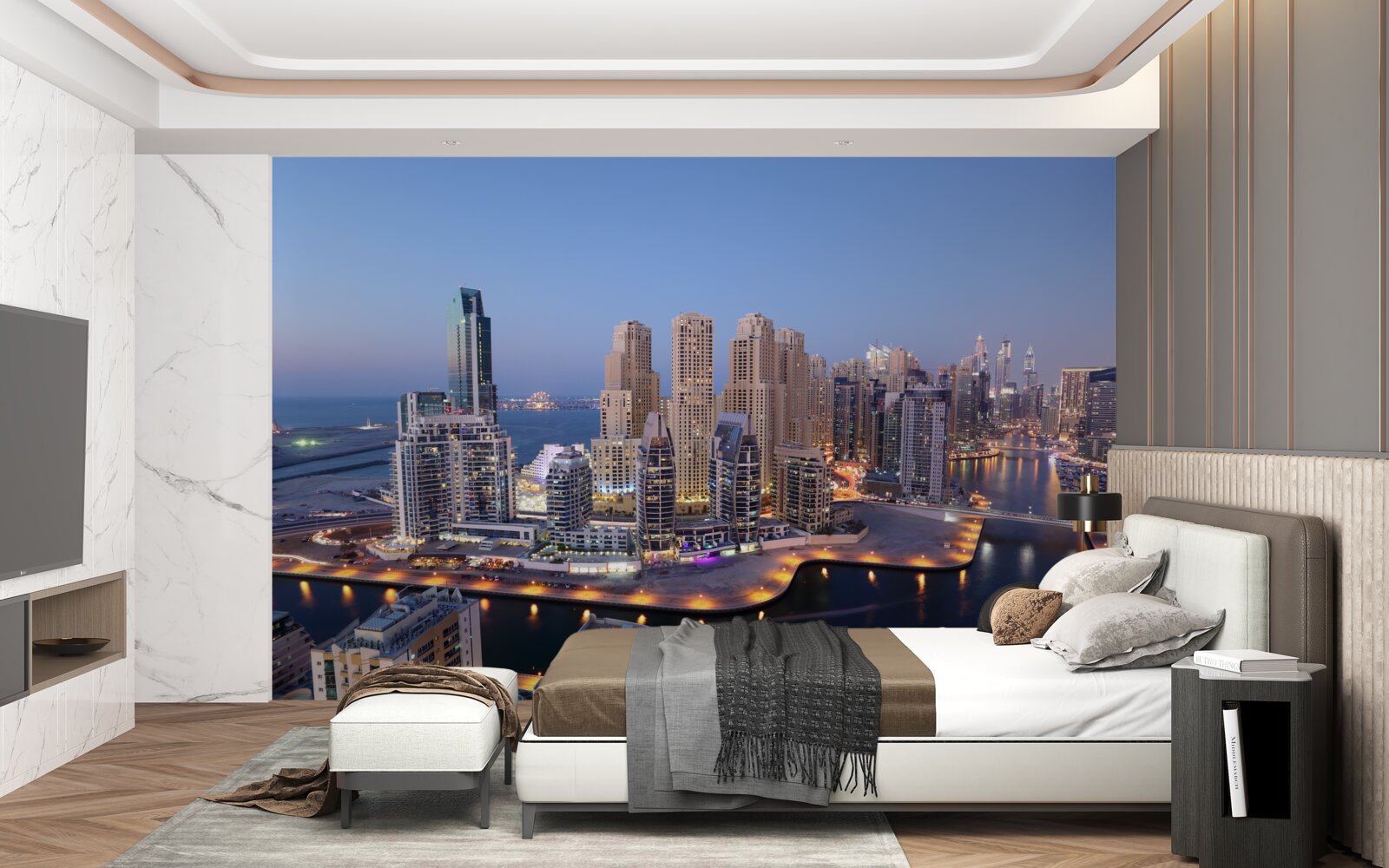 Fototapeta zachód słońca nad dubajem