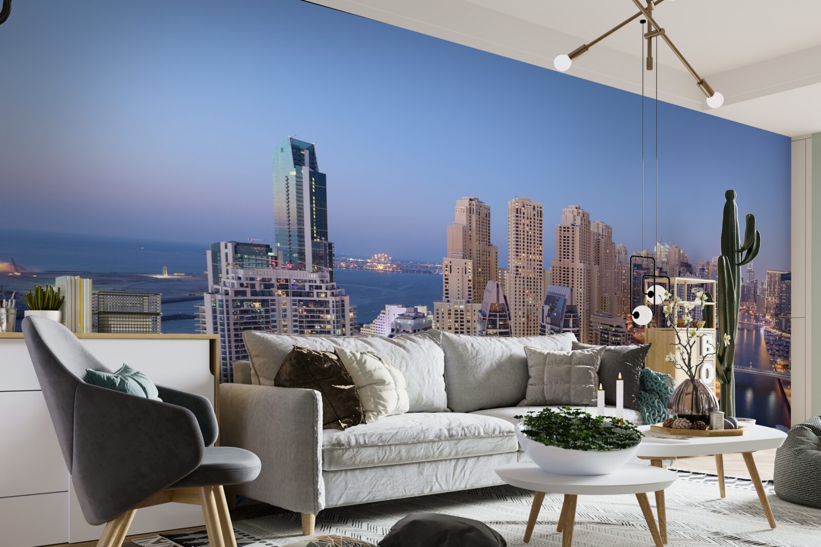 Fototapeta zachód słońca nad dubajem