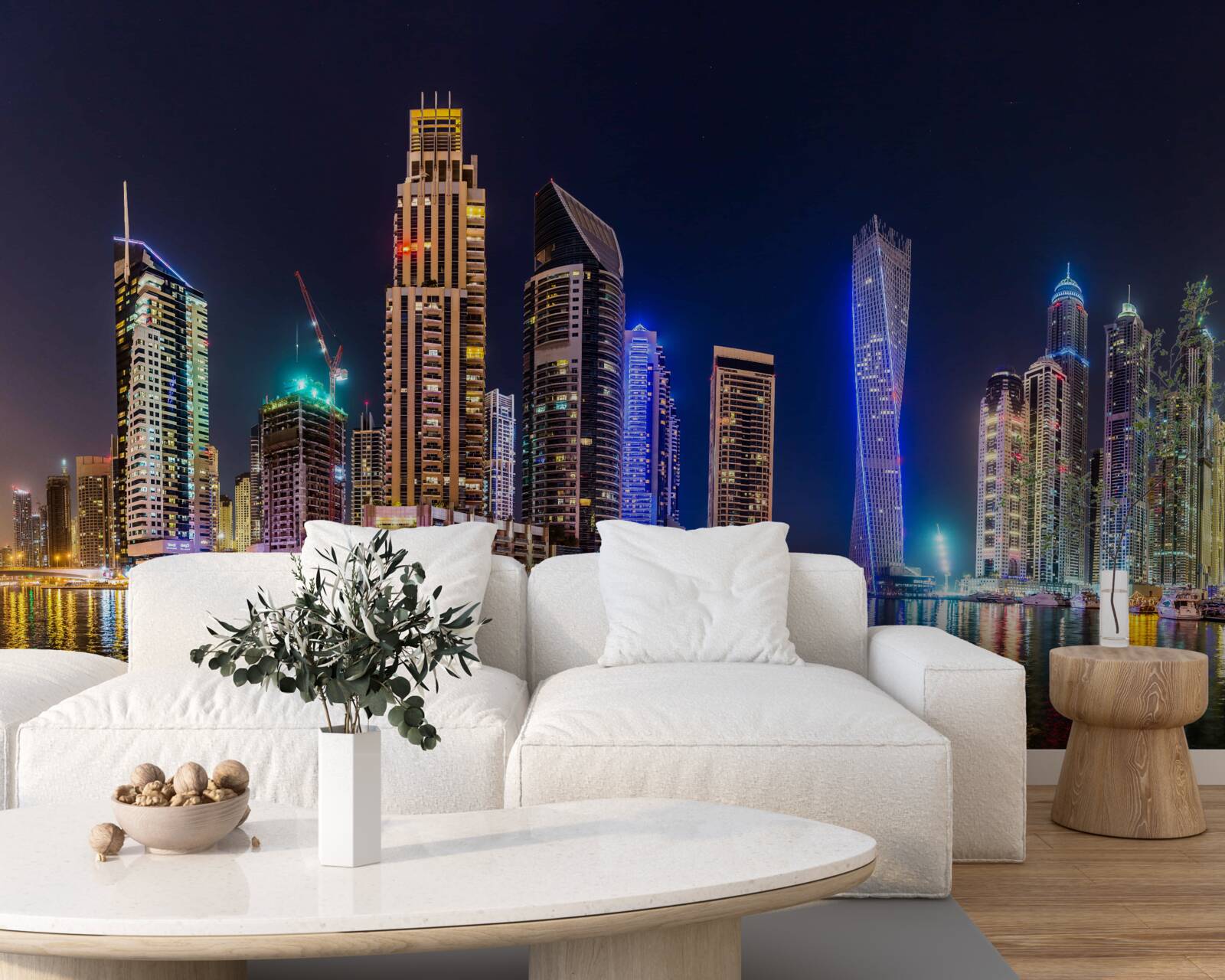 Fototapeta fascynująca nocna ulica w dubaju