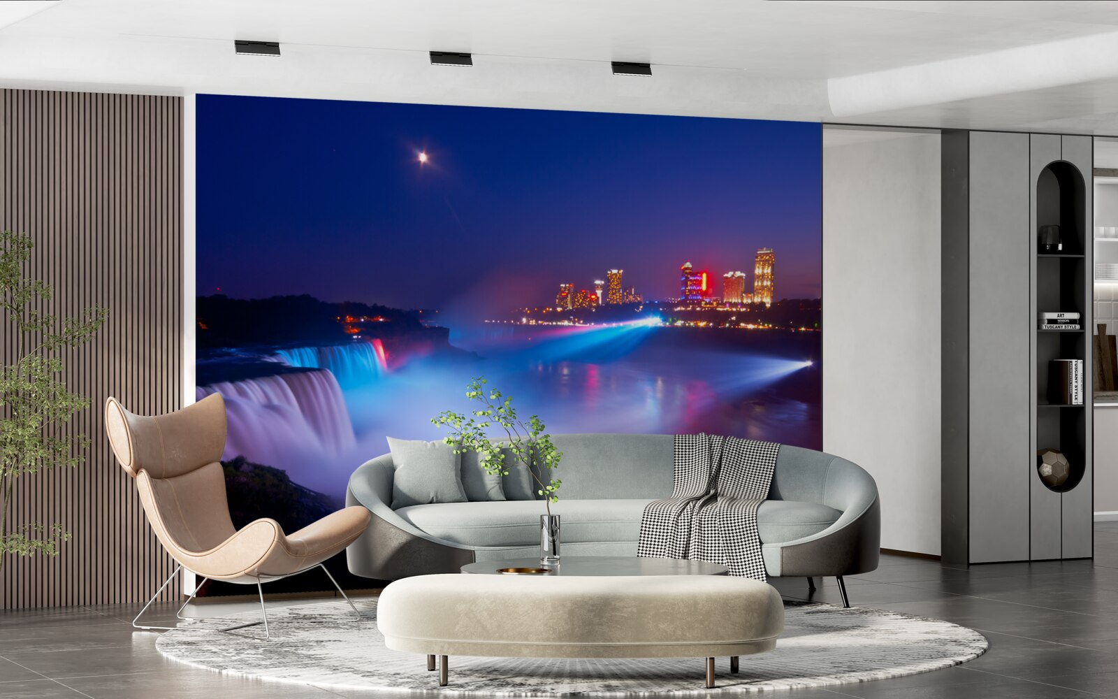 Fototapeta wodospad niagara oświetlony w nocy