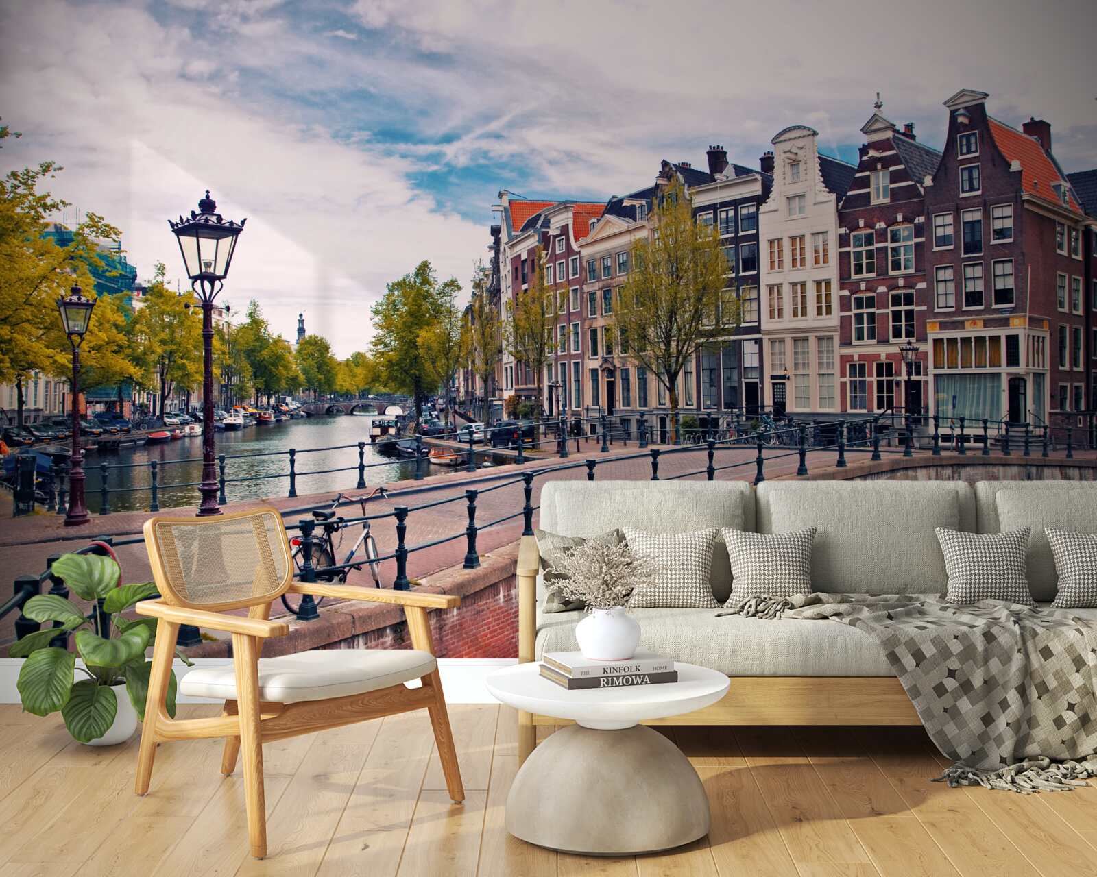 Fototapeta most nad kanałem w amsterdamie