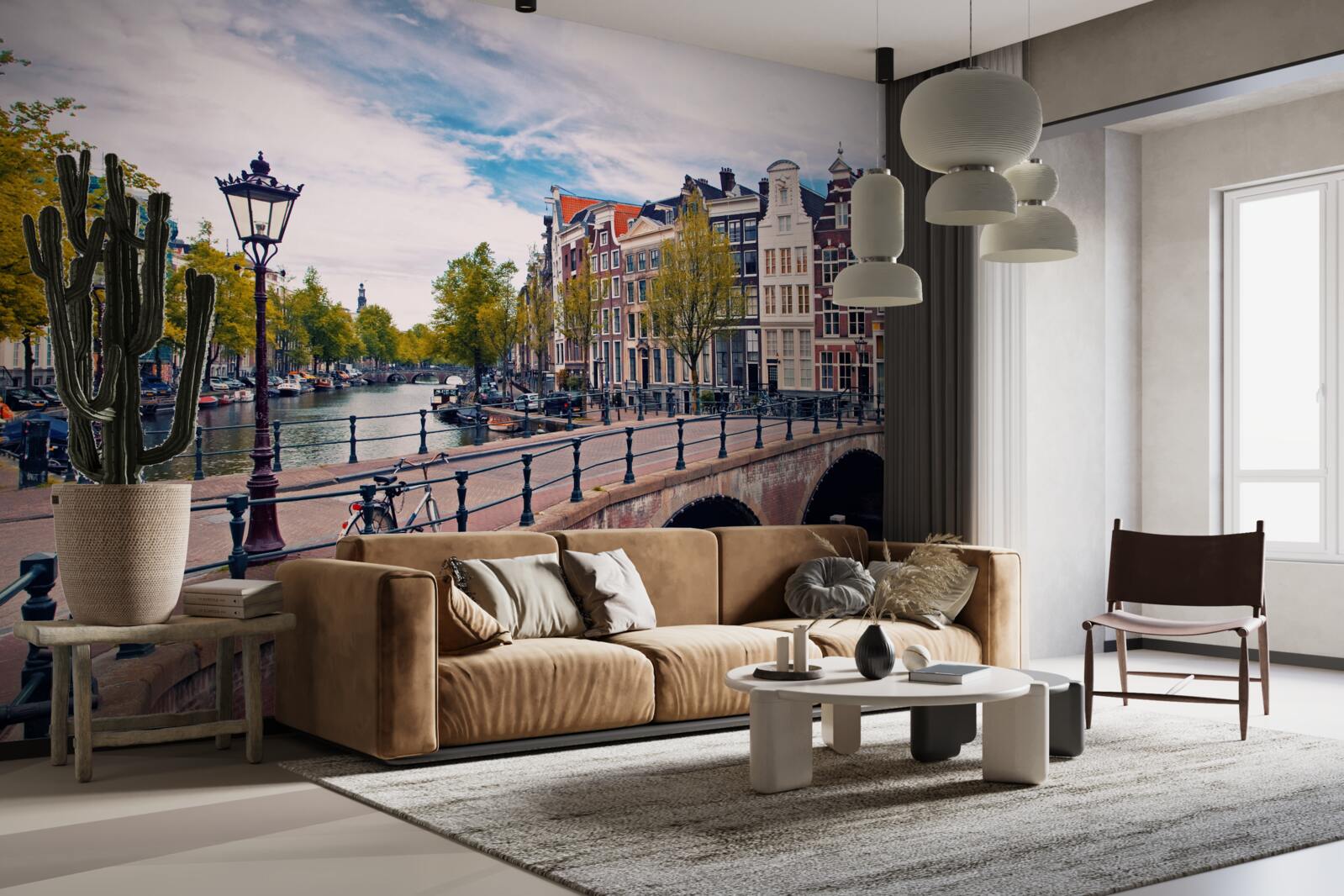 Fototapeta most nad kanałem w amsterdamie