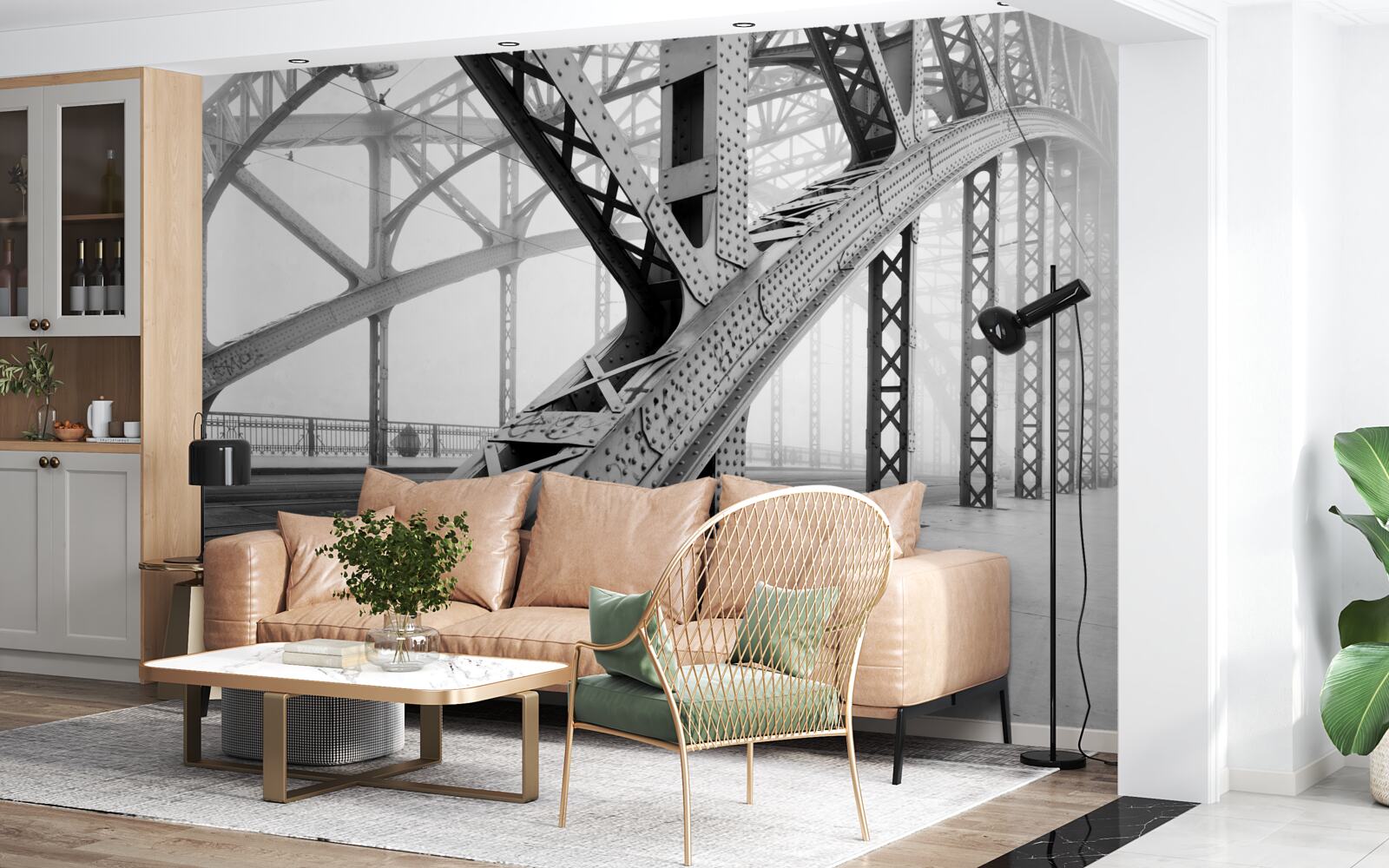 Fototapeta stalowe elementy mostu
