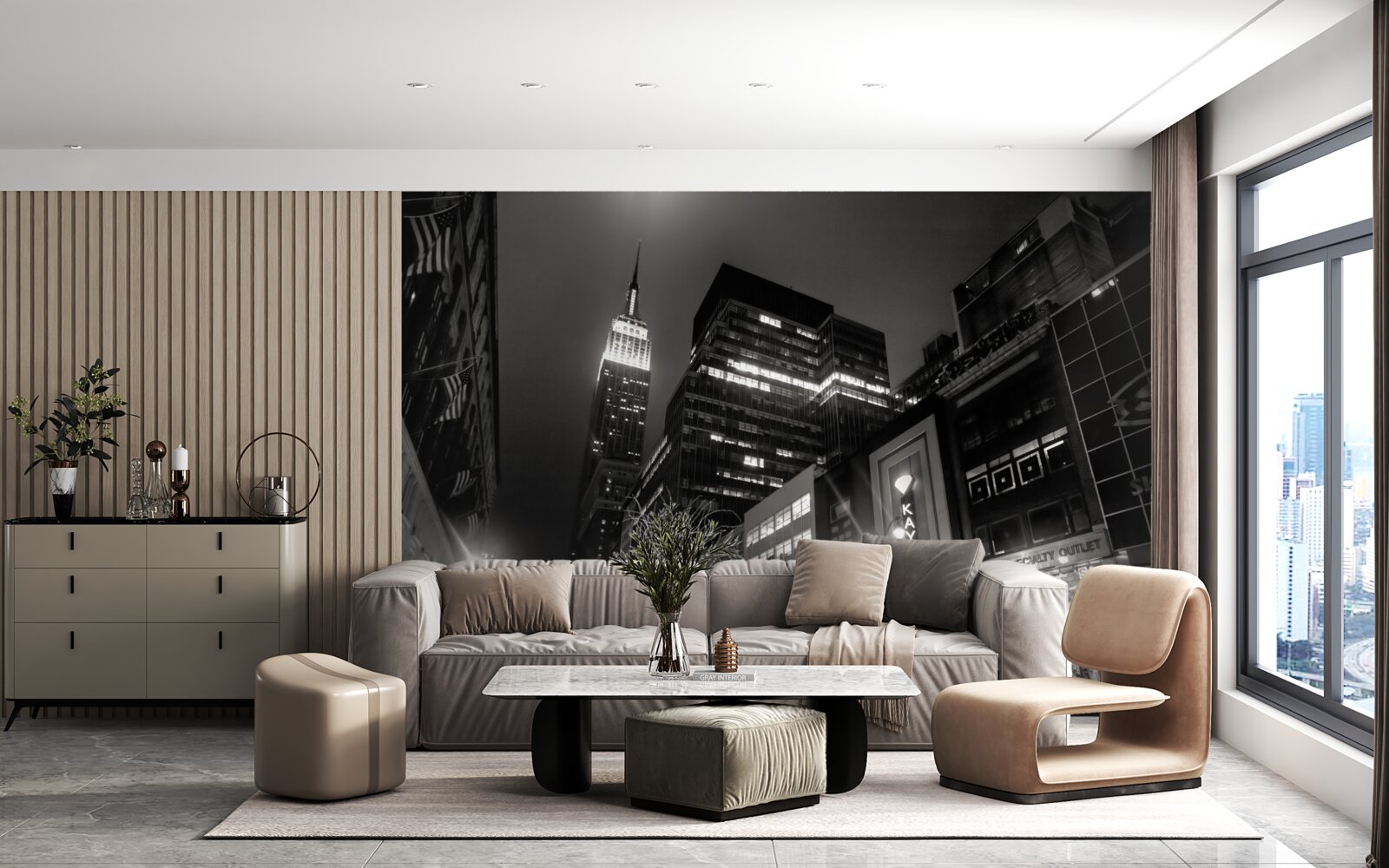 Fototapeta megapolis avenue w nocy