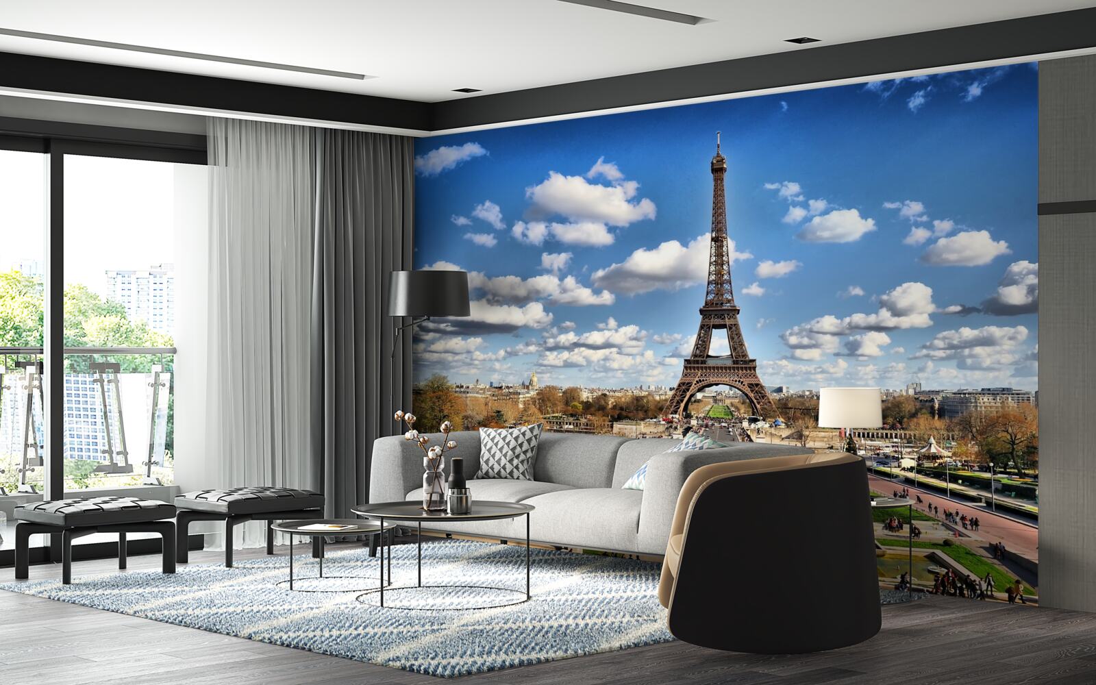 Fototapeta wspaniały krajobraz na tour eifel