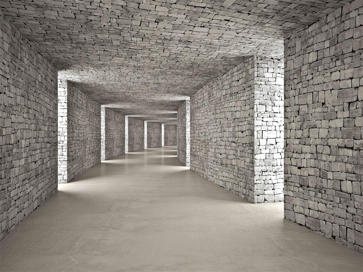 Fototapeta widok perspektywiczny ceglanego korytarza
