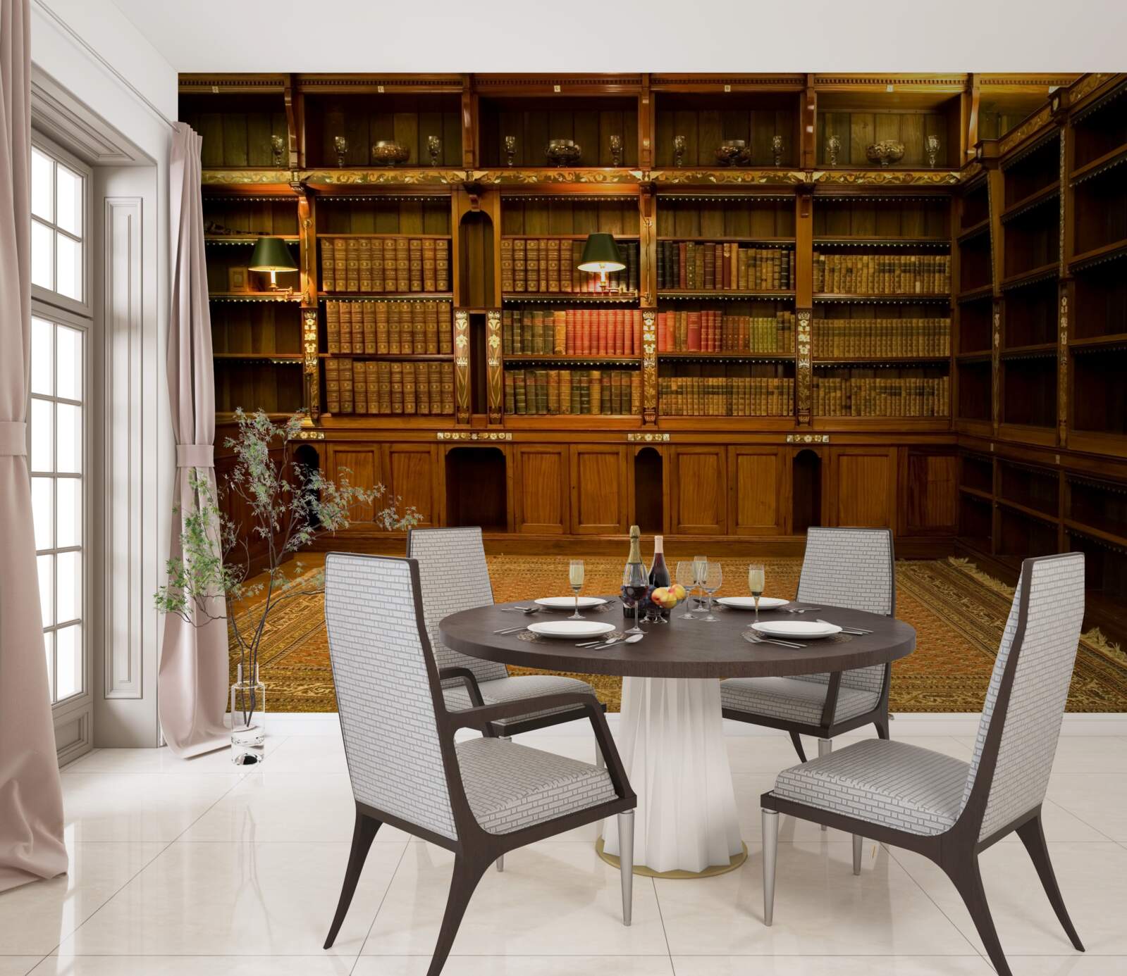 Fototapeta biblioteka pełna starożytnych ksiąg