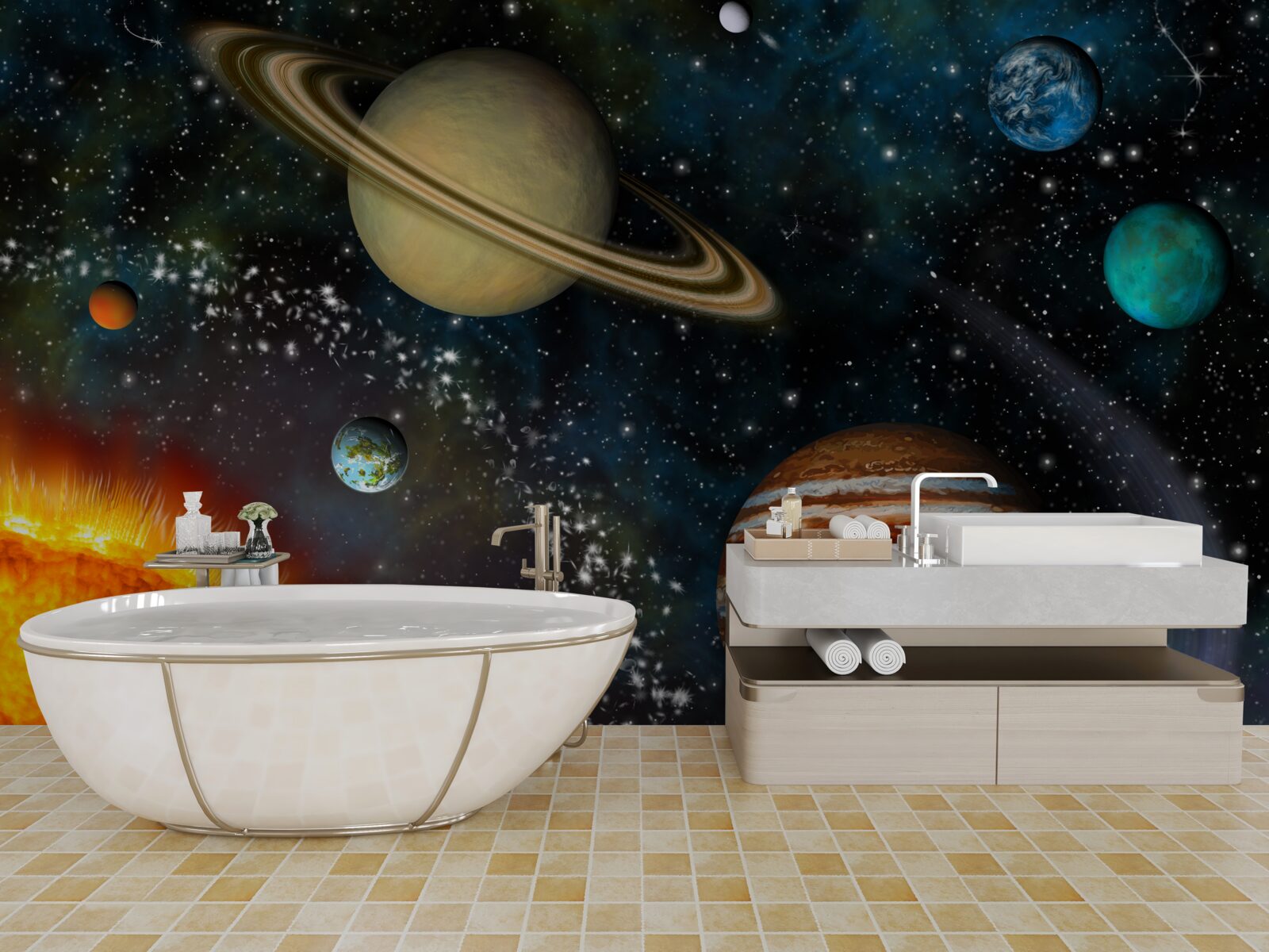 Fototapeta ekskluzywna procesja planet