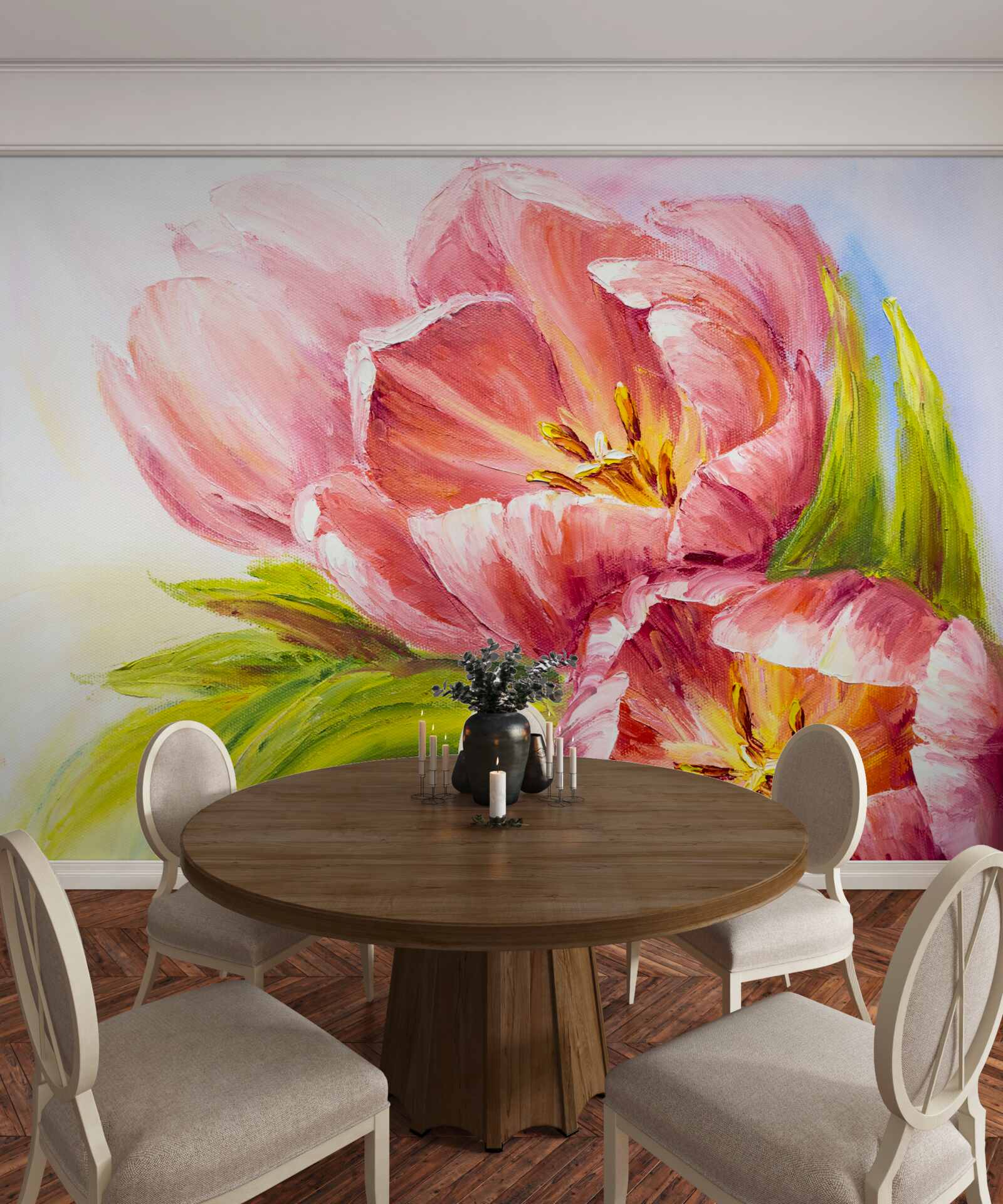 Fototapeta tulipany narysowane z wielkim smakiem i pięknem