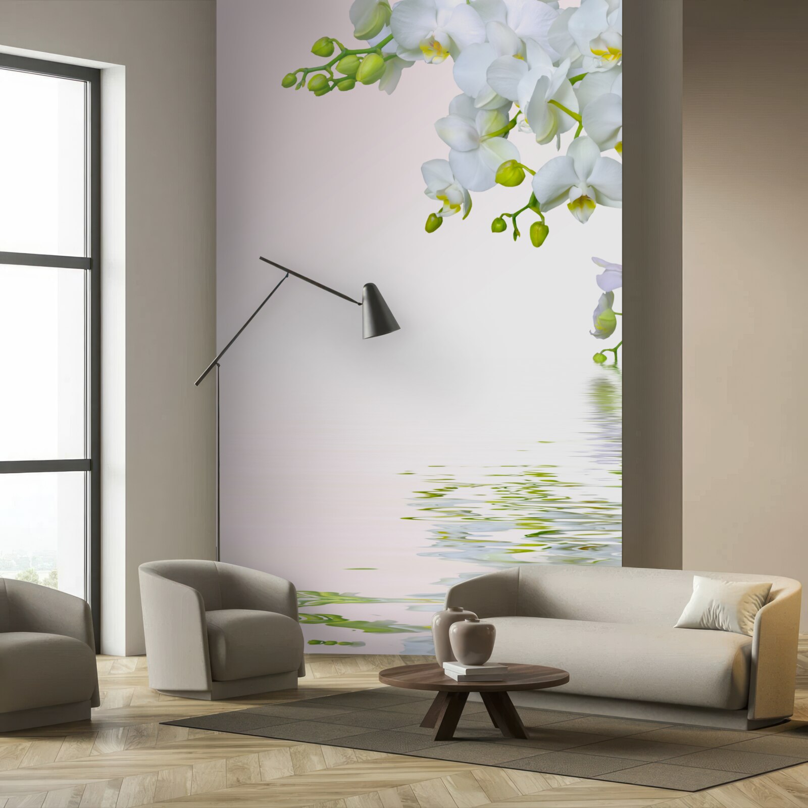 Fototapeta orchidee białe jak śnieg o świcie