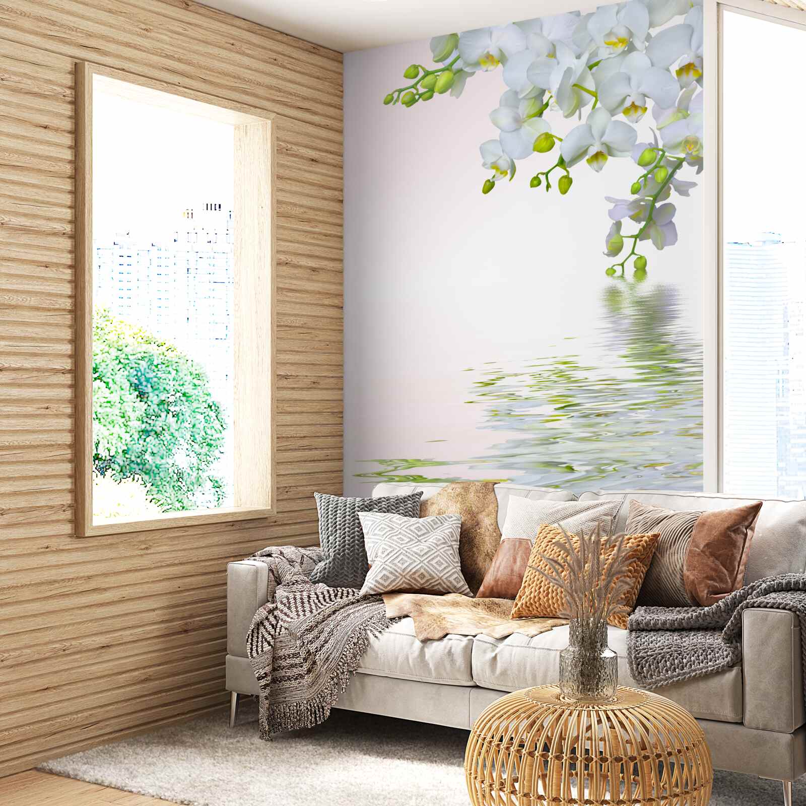 Fototapeta orchidee białe jak śnieg o świcie