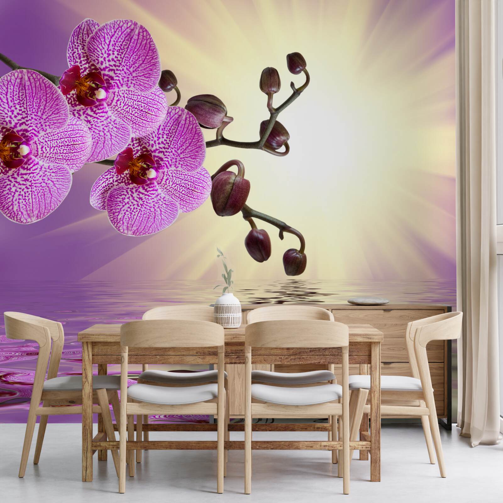 Fototapeta odbicie orchidei w wodzie