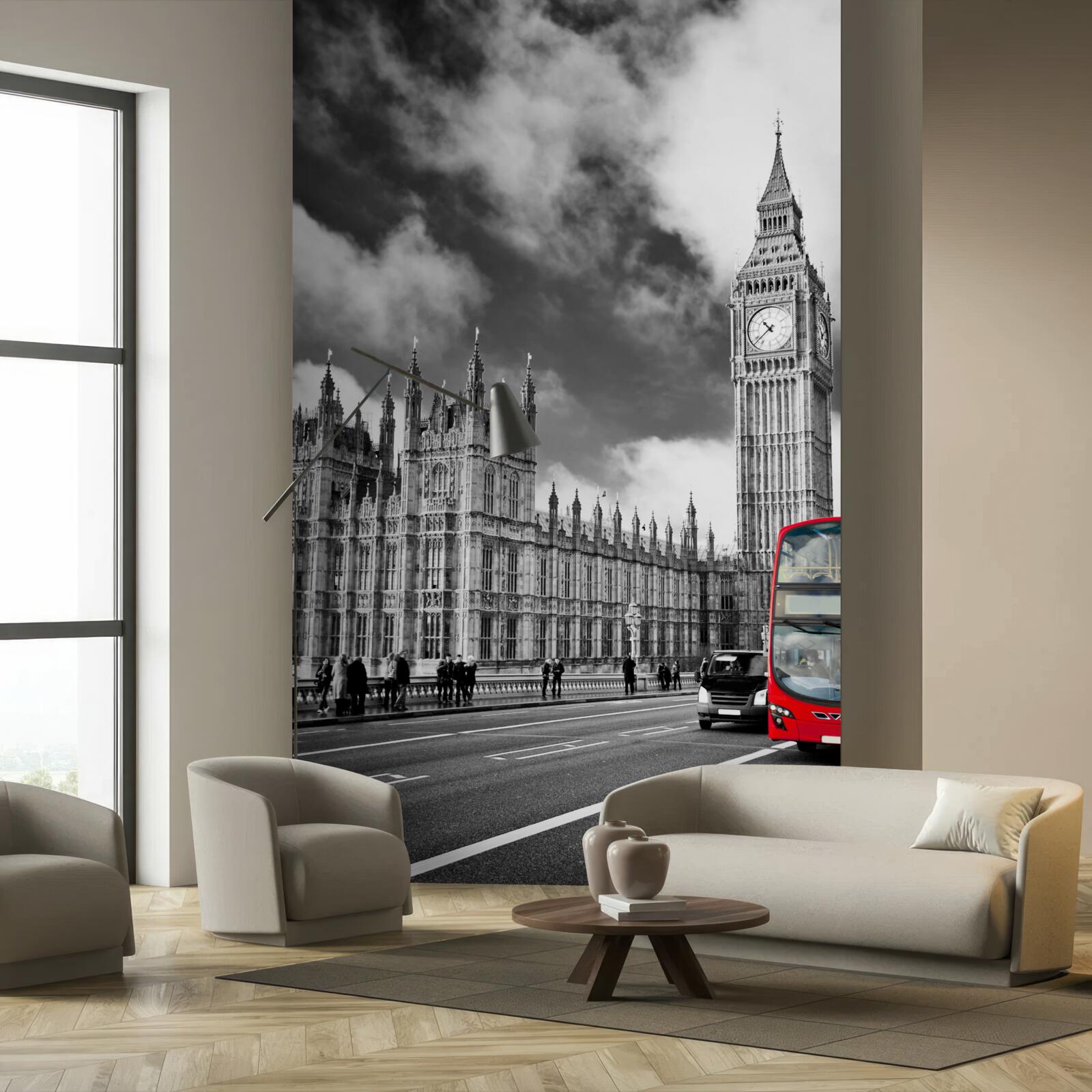 Fototapeta big ben i czerwony autobus