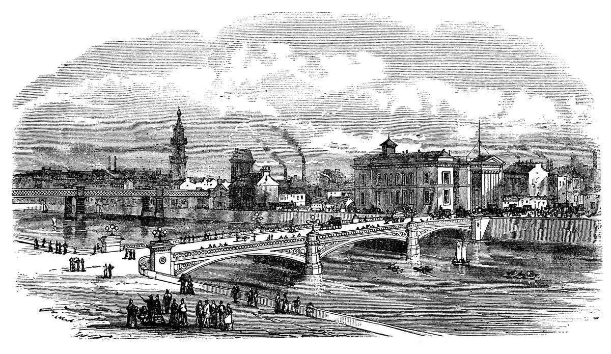 Fototapeta retro albert bridge w glasgow