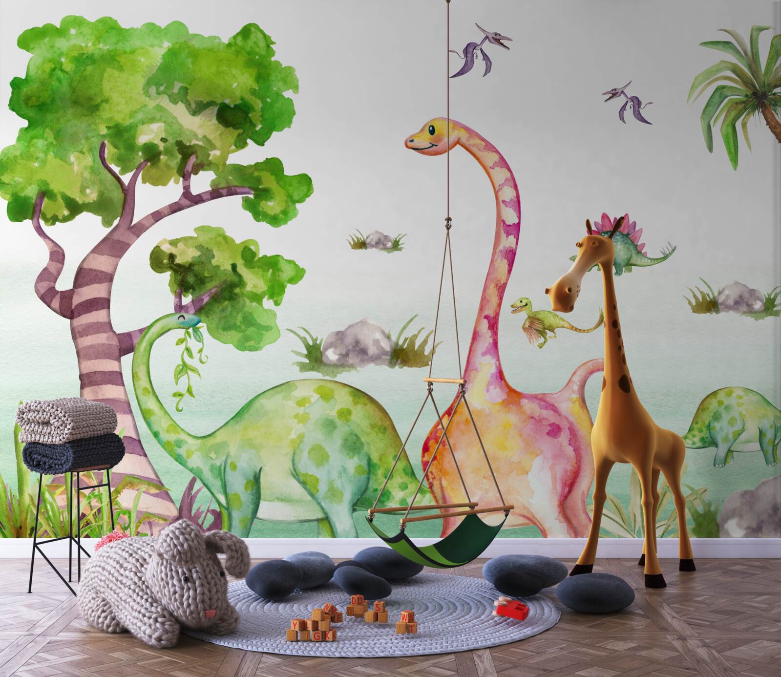 Fototapeta animowane dinozaury idące na spacer