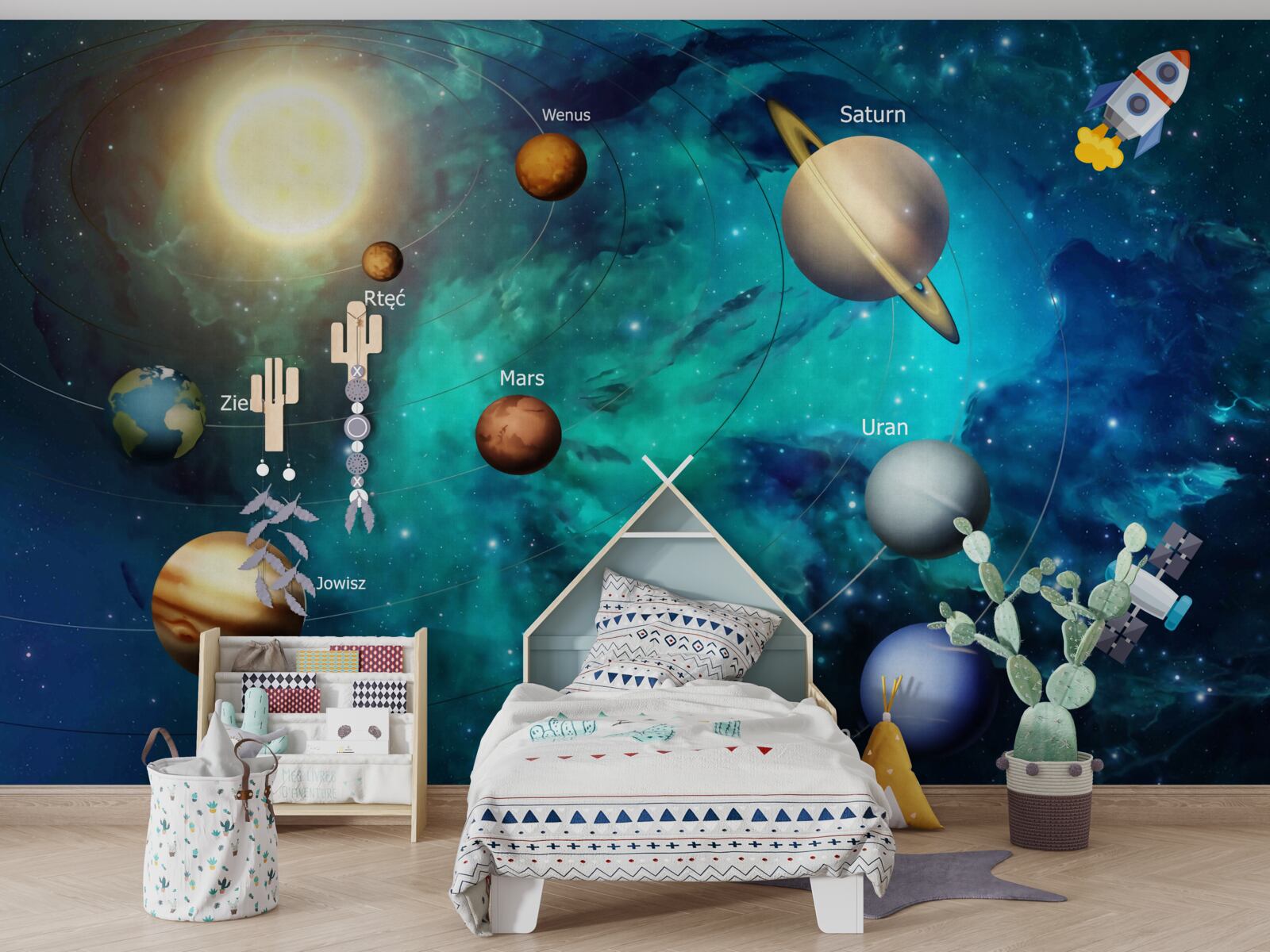 Fototapeta zestaw planet we wszechświecie